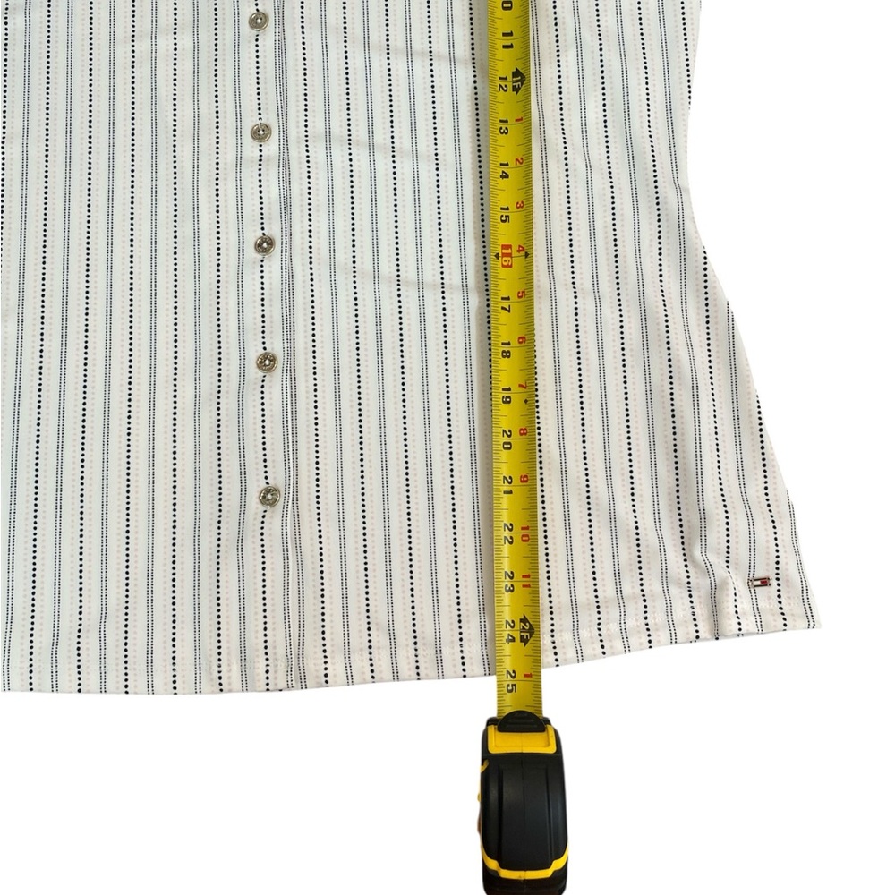 Tommy Hilfiger Beige Striped Button-Down Sleeveless Top - Picture 6 of 7